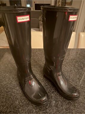 Hunter Black gloss Rain Boot